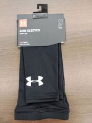 【未使用】【サイズは商品説明参照】[UNDER ARMOUR(アンダーアーマー)] アームカバー アームスリーブ ヒートギア UPF50 トレーニングアクセサリー 1313490 メンズ ブラック 表記サイズM　Y-744