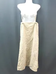 ◇ Samansa Mos2 blue ウエストゴム カジュアル オシャレ ノースリーブ 膝丈 ワンピース サイズF ベージュ レディース E  【1310050032814】