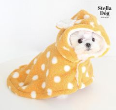 【閉店セール全品半額】ドット柄あったかポンチョ　ケープ　 マント　秋冬　犬服　ドッグウェア