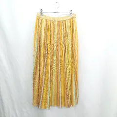 ◇ ⊂ COMME CA ISM コムサイズム シフォン マキシ フレア スカート サイズ11 イエロー系 レディース E  【1411280023358】