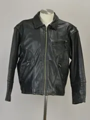 ハーレーダビッドソン Harley-Davidson シングル ライダース ジャケット AN AMERICAN LEGEND XLサイズ 黒 メンズ u_s h_d F-NEW246のサムネイル