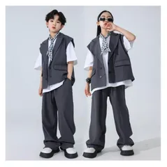 ダンス衣装 2点セット ベスト+パンツ ヒップホップ ステージ衣装 キッズ 女の子 男の子 ダンス衣装 セットアップ ジャズダン ダンス HIPHOP jazz ファッション カッコイイ 中国風 演出服 舞台服 団体服 練習着 xzxiaoyun264