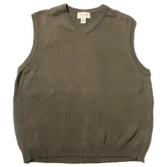 90's オーストラリア製 エディーバウアー Vネック コットン ニット ベスト (M) ODグリーン系 90年代 旧タグ オールド 白タグ アウトドア アメリカ古着 USED ビンテージ ヴィンテージ ユーズド
