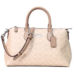 コーチ バッグ COACH コーティングキャンバス レザー シグネチャー ジョージア サッチェル ロゴ 2WAY ボストン ショルダー ハンドバッグ サンド×トープ CW422
