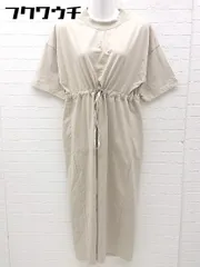 ◇ FILA フィラ ロゴ 刺繍 ウエストゴム 七分袖 膝下丈 ワンピース サイズM ベージュ レディース 【中古】 【1002798469693】のサムネイル