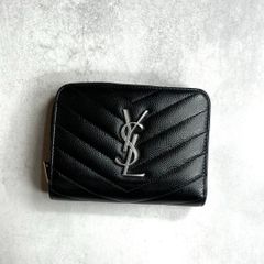 YSL SAINT LAURENT サンローラン / カサンドラマトラッセジッピーウォレット 二つ折り財布 キャビアスキン マテラッセ ブラック 403723