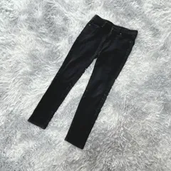 【完売】UNIQLO  ユニクロ  スキニーデニムパンツ  (25)  カジュアル  大人カワイイ  レディース  黒系  ブラック【送料無料】