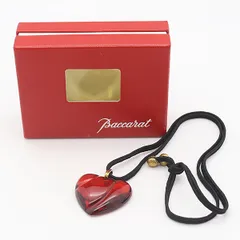 箱付 良品 バカラ オープンハート ペンダント レッド レディースネックレス 2000000 NSK INH
