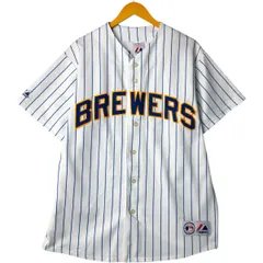 【24時間以内/匿名配送】良品 MLB ブリュワーズ ブラウン 刺繍ユニフォーム 24時間以内/匿名配送】良品 MLB ブリュワーズ ブラウン 刺繍