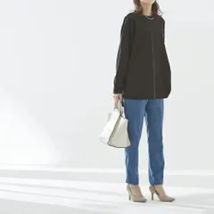 ☆ ダークブルー ☆ 63/Lサイズ ☆ 選べる自分サイズ！窮屈感０＆上品細魅せパンツ スラックス レディース 仕事 テーパードパンツ ストレッチパンツ ストレッチ ストレートパンツ ズボン オフィスカジュアル 上品細魅せパンツ ウエストゴム おしゃれ