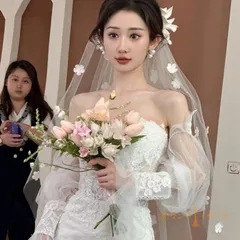 ベール レディース ウェディング ウエディングベール 花ベール 結婚式 花嫁 ショートベール かわいい シンプル ヘアアクセサリー 上品 ドレスのシルエットバッチリ映える フェイスアップベールに最適tousha02
