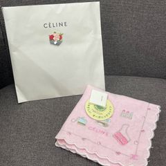 【NPA】タグ付き CELINE セリーヌ タオルハンカチ ピンク
