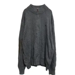 POLO RALPH LAUREN ハーフジップ コットンニット セーター 2XL グレー ポロラルフローレン ビッグサイズ 古着卸 アメリカ仕入 a612-7252