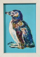 チョビベリー作 「立つ鳥跡を濁さず」水彩色鉛筆＆アクリル画 ポストカード