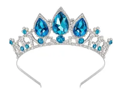 ［ドナリー］お姫様 ティアラ カチューシャ 冠 子供 大人 コスプレ 小物 ヘアアクセサリー コスチューム (スカイブルークリスタル) [スカイブルークリスタル]
