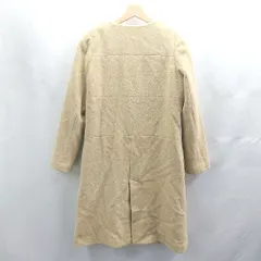 ◇ ⊇ N. Natural Beauty Basic 羊毛 長袖 ノーカラーコート サイズM キャメル レディース E  【1504240020341】