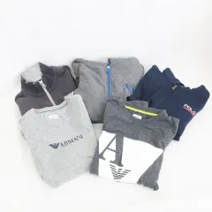 アルマーニ ジュニア ARMANI Jr ポロ ラルフローレン POLO RALPH LAUREN 5枚まとめ パーカ Tシャツ 長袖 丸首 スタンドカラー ジップアップ ロゴ グレー ネイビー 紺 14A L/14-16