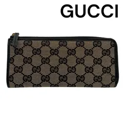 ●グッチ GUCCI 長財布 モノグラム GGロゴ L字ファスナー ベージュ キャンバス レディース 5D906