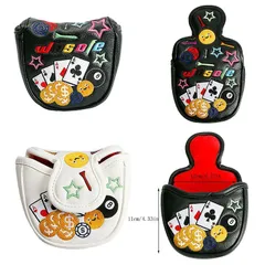 ゴルフ ヘッドカバー パターカバー マレット 用 オデッセイ 2ボール テーラーメイド スパイダーパター 対応 マグネット式 トランプ