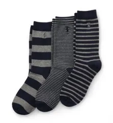 ★新品★ラルフローレン ボーイズストライプソックス3P (約12～16㎝)