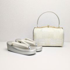 紗織 ブランド 草履 バッグ セット 帯地 シルバー フォーマル S/M/L/LL 