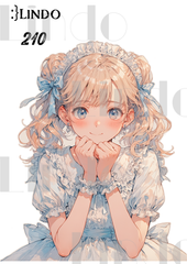 コラージュ素材　人物ステッカー　女の子　A6サイズ　5枚入り　シール　ノーカット　210