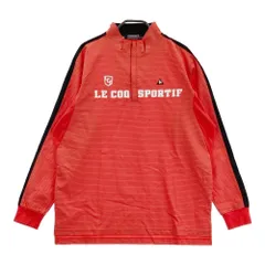 サイズ：M LE COQ GOLF ルコックゴルフ  ハーフジップ 長袖Tシャツ ボーダー柄 オレンジ系 [240101443263] ゴルフウェア メンズ ストスト