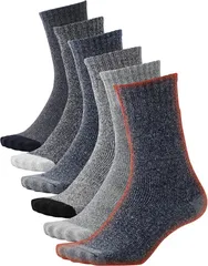 PIENILO 靴下 メンズ 冬 厚手 暖かい 6足 パイルソックス カジュアル 杢柄 6足セット(おまかせ6色,  25.0-27.0 cm)