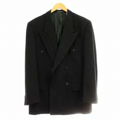ジャンニヴェルサーチ ヴェルサーチェ GIANNI VERSACE テーラードジャケット ブレザー ストライプ ダブル ウール 48 チャコールグレー /☆Gのサムネイル