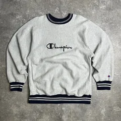 Champion チャンピオン グレー コットン アメリカ製 スクリプトロゴ リバースウィーブ RW 90年代  スウェット 裏起毛