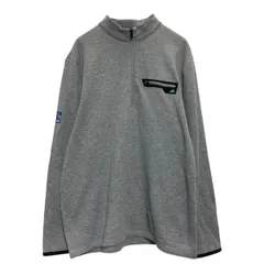adidas ハーフジップ ロゴスウェット トレーナー L グレー アディダス 裏起毛 古着卸 アメリカ仕入 a611-6727
