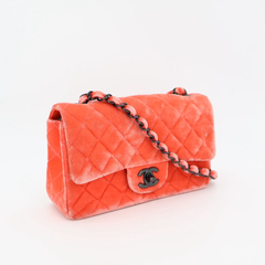 シャネル CHANEL チェーンショルダーバッグ ミニマトラッセ ピンク ベロア ブラック金具 レディース