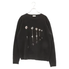 SAINT LAURENT PARIS (サンローランパリ) 19AW パームツリープリントクルーネックスウェットトレーナー 583897 YBKH2 ブラックのサムネイル