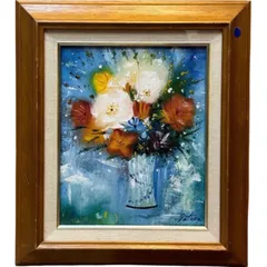 佐田勝 油彩 富士山 ユリ F3号 額装 佐田勝 油彩 富士山 ユリ F3号 額装