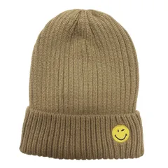 【2026年 新春セール】SMILEY World スマイリーワールド にこちゃん ニット帽 ビーニー スマイル レディース ブラウン系