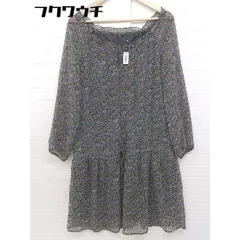 ◇ ROPE PICNIC ロペピクニック 総柄 長袖 膝丈 ワンピース サイズ38 ブラック系 マルチ レディース 【中古】 【1105270006147】