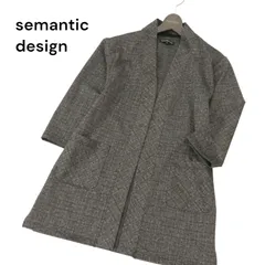 美品★ semantic design セマンティック デザイン 7分袖 ストレッチ 羽織り ロング丈 カーディガン Sz.M　メンズ グレーのサムネイル