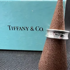 TIFFANY & Co ティファニー ナローリング 指輪 ロゴ 1837 925刻印 約9号 ヴィンテージ