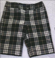 H893 バーバリー チェック ハーフパンツ 黒チェック 36
