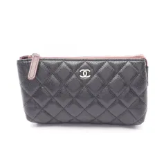シャネル CHANEL ポーチ マトラッセ ブラック キャビアスキン(グレインドカーフ) マトラッセ ポーチ レディース Used A