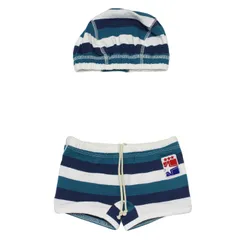 キッズ アイテム putiton ぼうし付き水着【マルチカラー】 KIDS7 マルチカラー