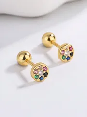 ジュエリー レディース イヤーアクセサリー 925シルバー  ラウンド型ピアス 男女兼用 1ペア