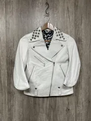 NICKYHILTON スタッズ ライダース ジャケット sizeM/白 ◆■◎レディース