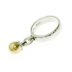 【中古】TIFFANY&Co. ティファニー シルバー ゴールド ボール ダングル リング 6.0g 925/750刻印 430934 リング・指輪
