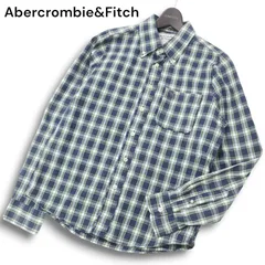 Abercrombie&Fitch アバクロンビー＆フィッチ 通年 トナカイ刺繍★  チェック 長袖 ボタンダウン シャツ Sz.M メンズ