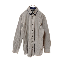 BASEMENT SLIM FIT 　スリムフィット　長袖シャツ　シンプル　メンズ　総柄　古着