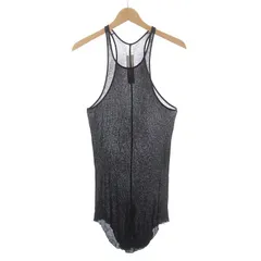 リックオウエンス Rick Owens TECUATL S/S 20 タンクトップ カットソー シルク混 42 M 黒 ブラック /YM ☆AA★のサムネイル