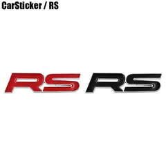 車用 ステッカー おしゃれ デカール RS スポーツ エンブレム メッキ