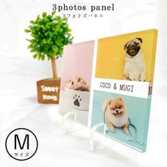 フォトパネル 3photo デザイン【Mサイズ】写真立て フォトフレーム 写真
