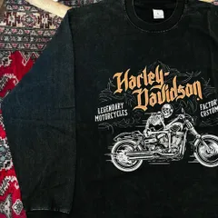 ハーレーダビットソン ケミカルウォッシュ ロンT 長袖 メンズ 新品 R69 新品 新品未使用 レトロ 個性的 奇抜 エモい ロンT カットソー 攻め 前衛的 ヴィンテージリプリント  古着 好き綿 男性 衣類 トップス お洒落 ハイデザイン 男性